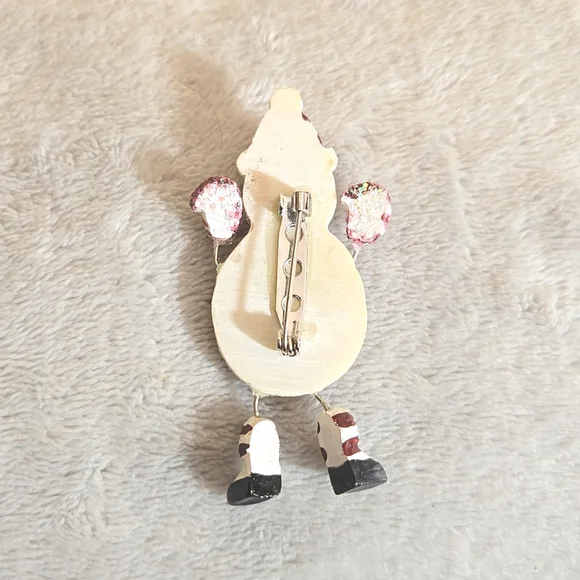 #270 Vintage snowman brooch pin - Picture 4 of 4